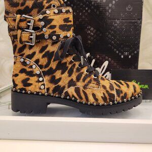 Sam Edelman Women's Jennifer Calf Hair Lace Up Combat Boots. NIB. Size 5